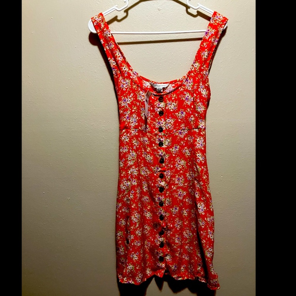 NWT. American Eagle Casual Dress. Women’s Size Small. Red Floral Print.